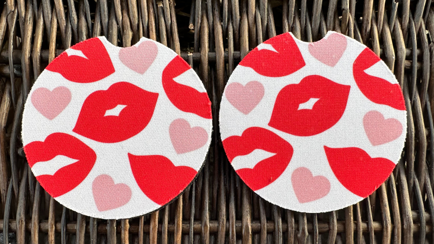 Lips & Hearts Car Coasters