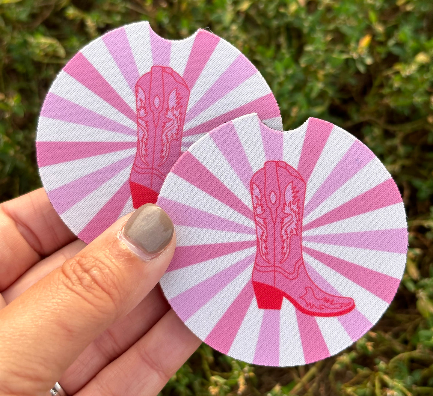 Pink Boot Car Coasters