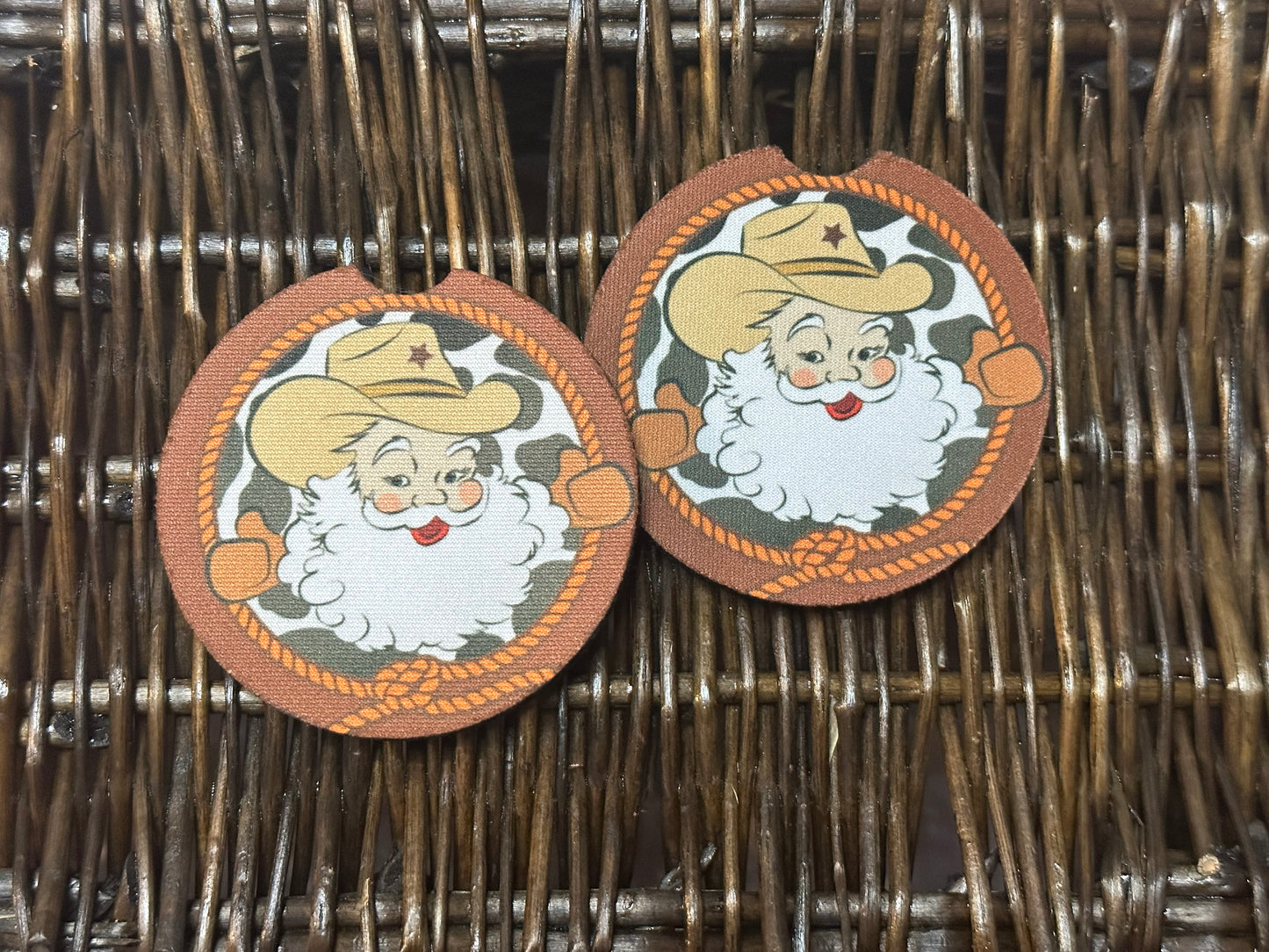 Brown Santa Car Coasters
