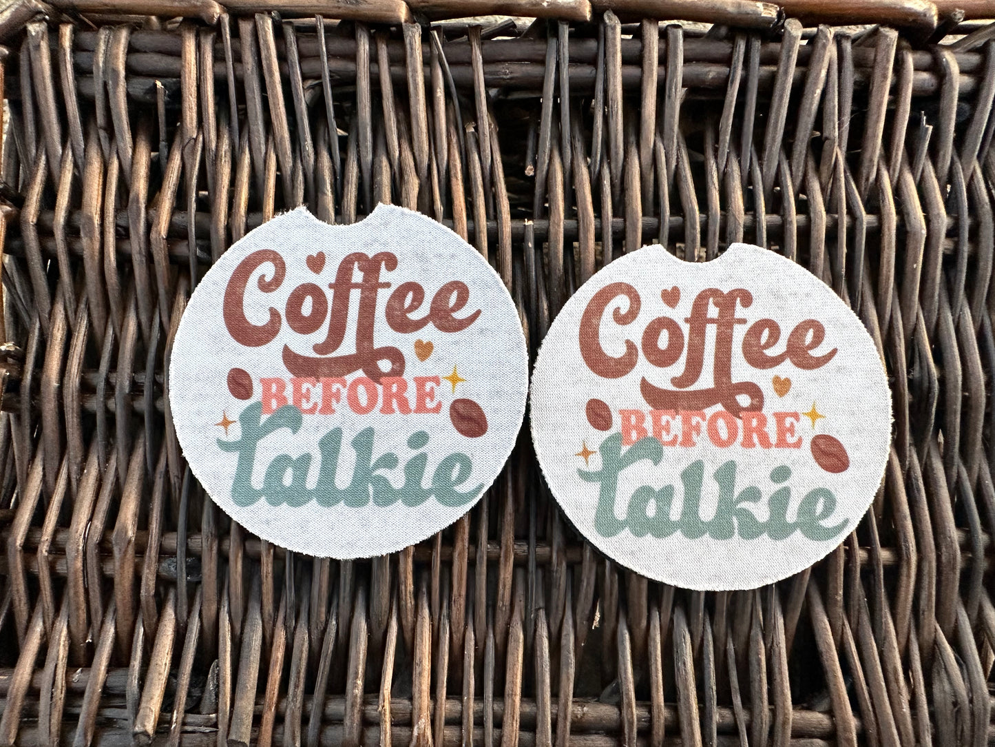 Coffee Before Talkie Car Coasters
