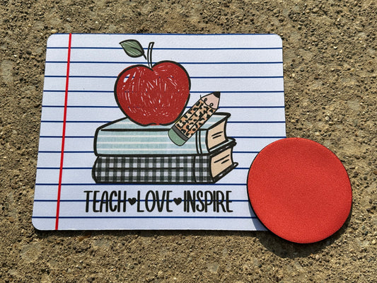 Teach Love Inspire Mouse Pad & Coaster Set
