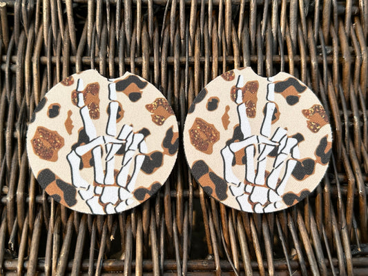 Skeleton Hand Car Coasters