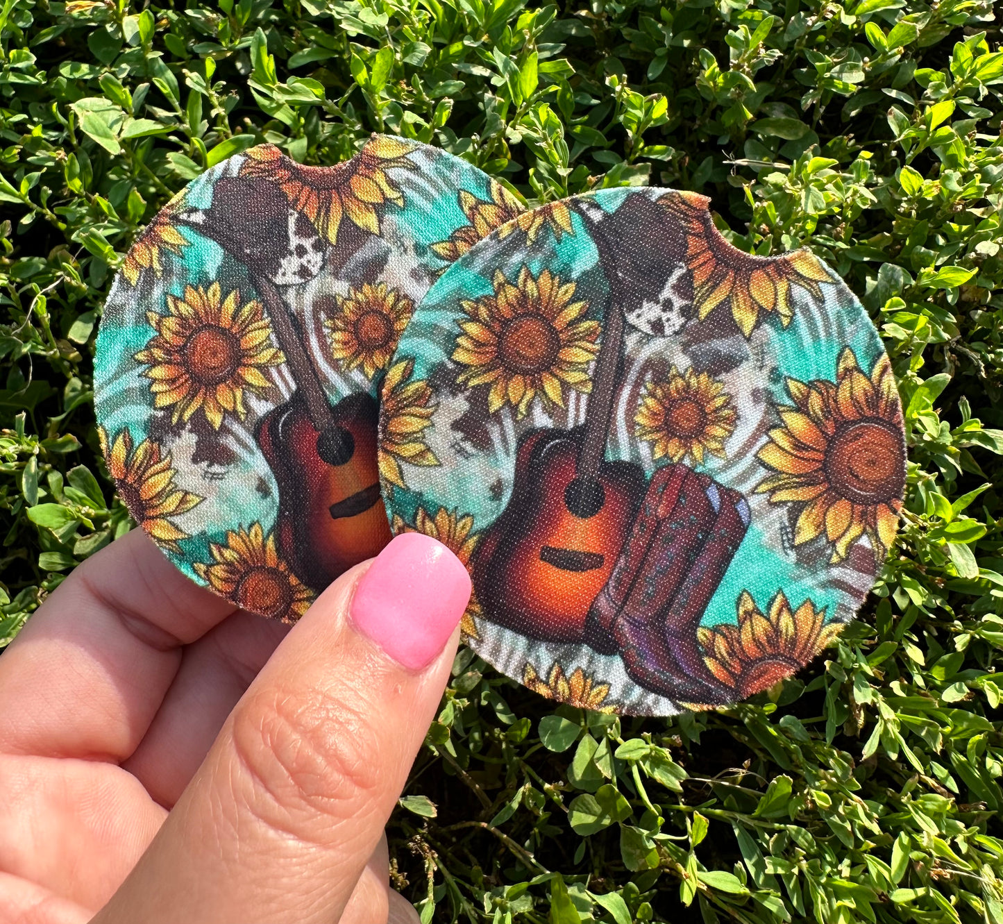 Country Guitar Car Coasters