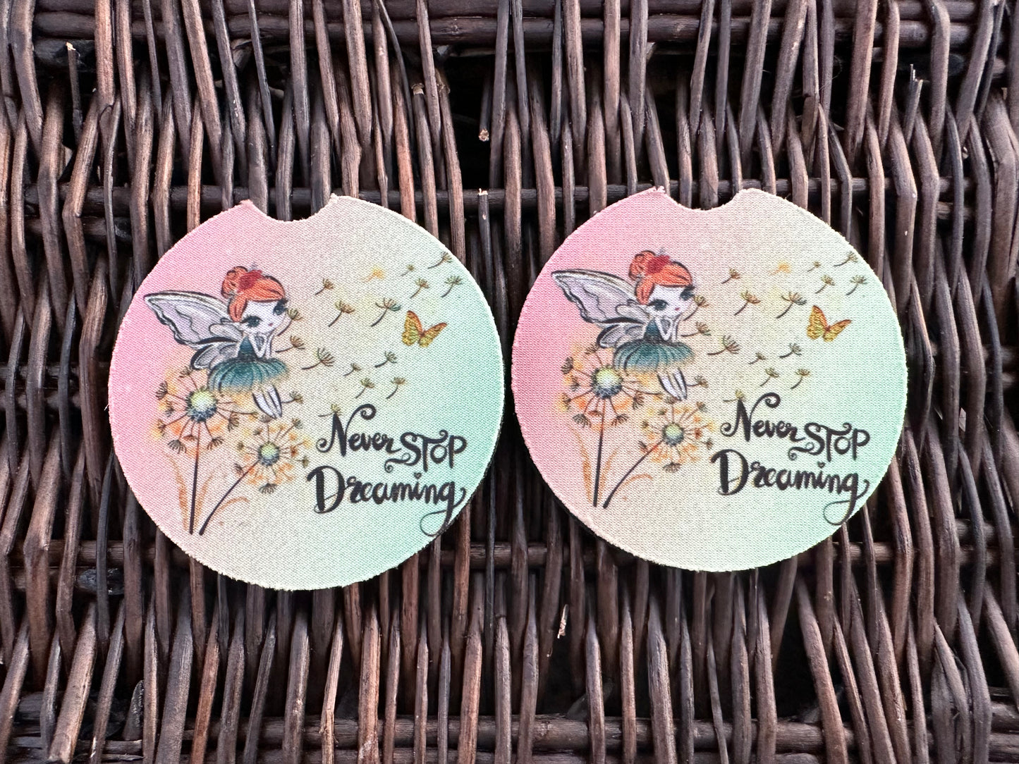 Never Stop Dreaming Car Coasters