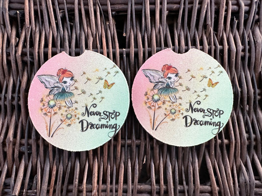 Never Stop Dreaming Car Coasters