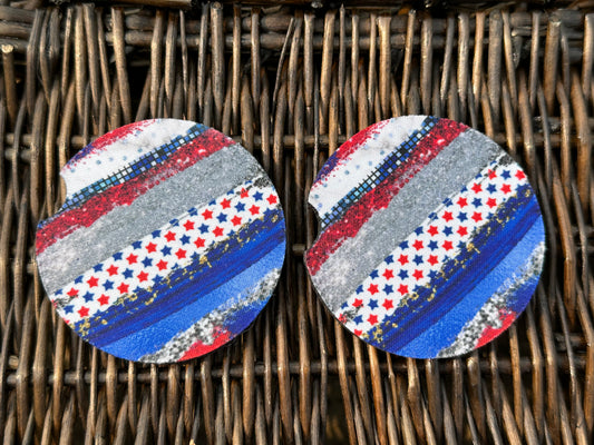 Patriotic Stripe Car Coasters