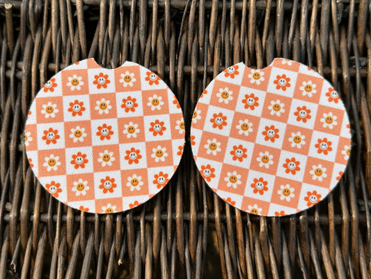 Retro Floral Car Coasters