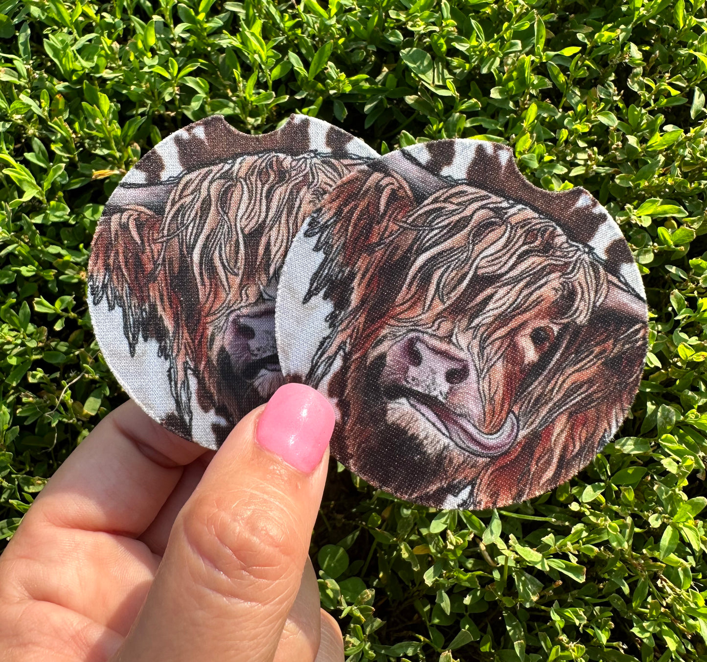 Highland Cow Car Coasters