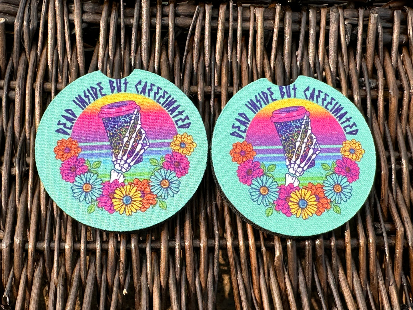 Dead Inside Car Coasters