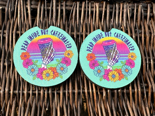 Dead Inside Car Coasters