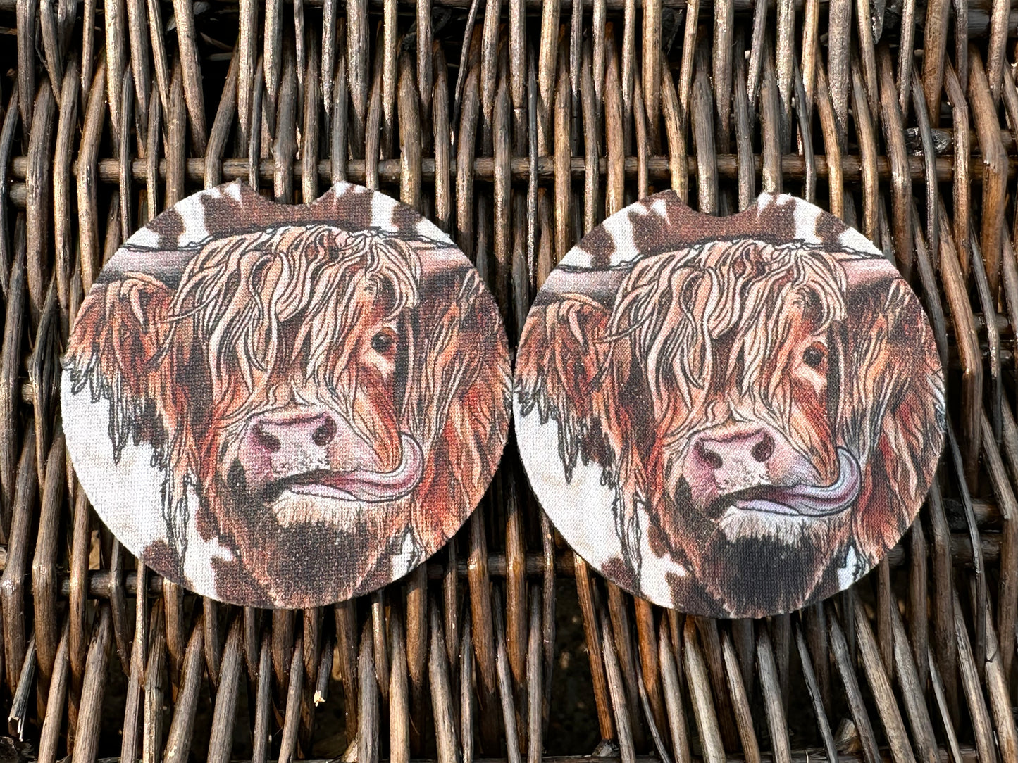 Highland Cow Car Coasters