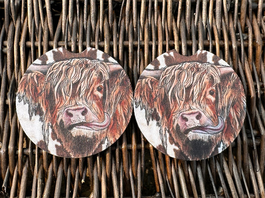 Highland Cow Car Coasters