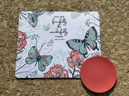 You Are Fearfully and Wonderfully Made Mouse Pad & Coaster Set