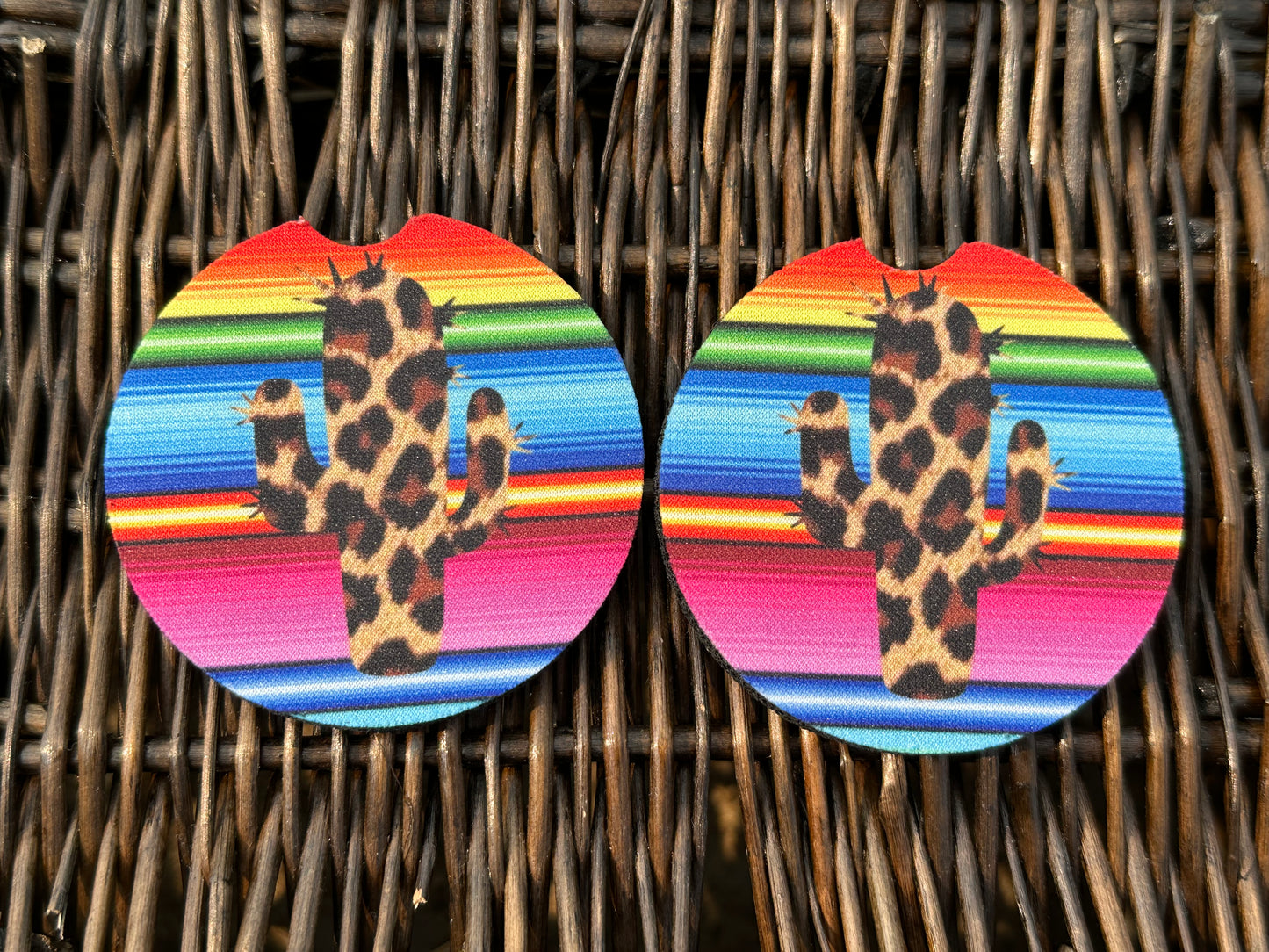 Leopard Cactus Car Coasters