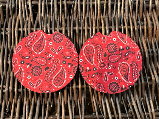 Red Bandana Car Coasters