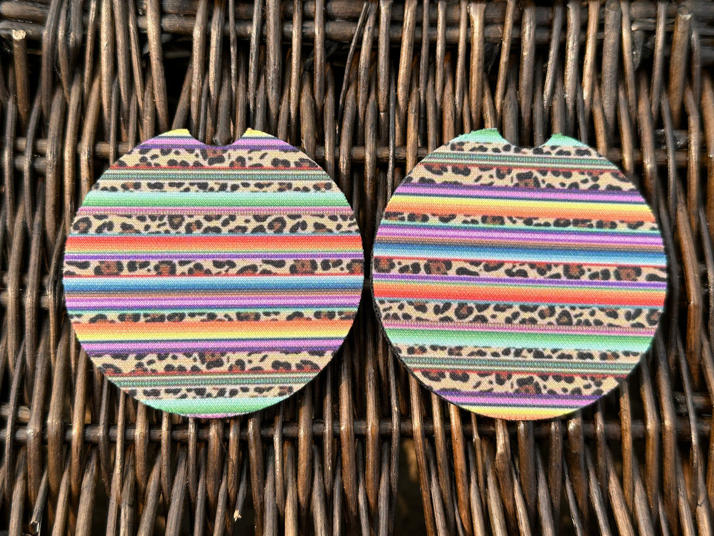 Leopard Serape Car Coasters