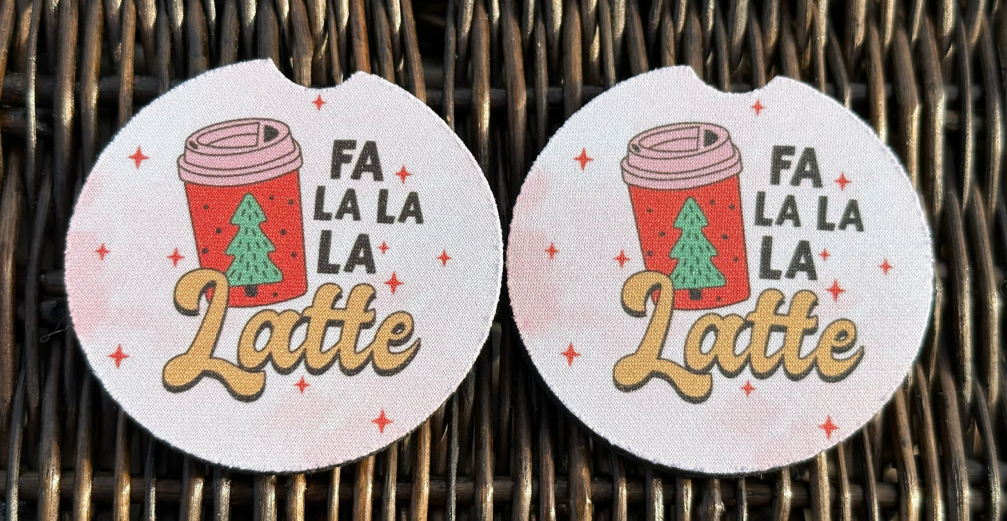 Fa La La La Latte Car Coasters
