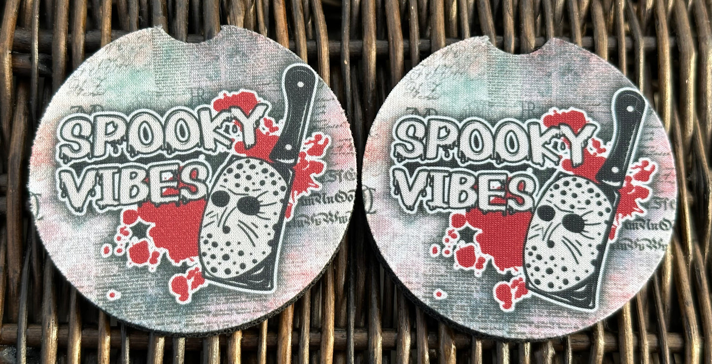 Spooky Vibes Car Coasters