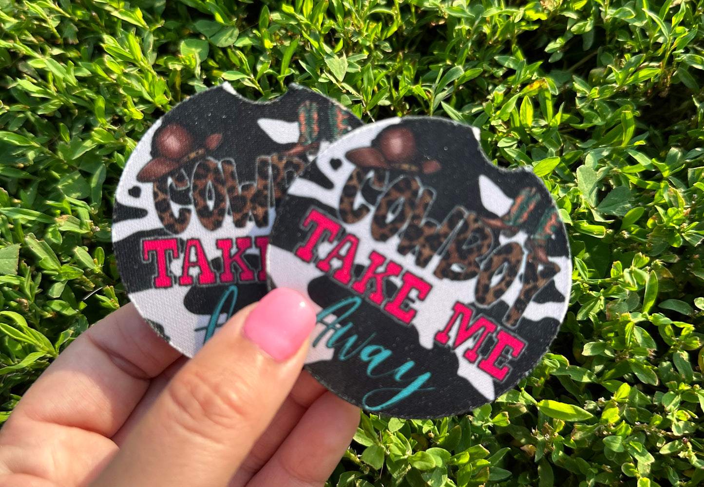 Cowboy Take Me Away Car Coasters