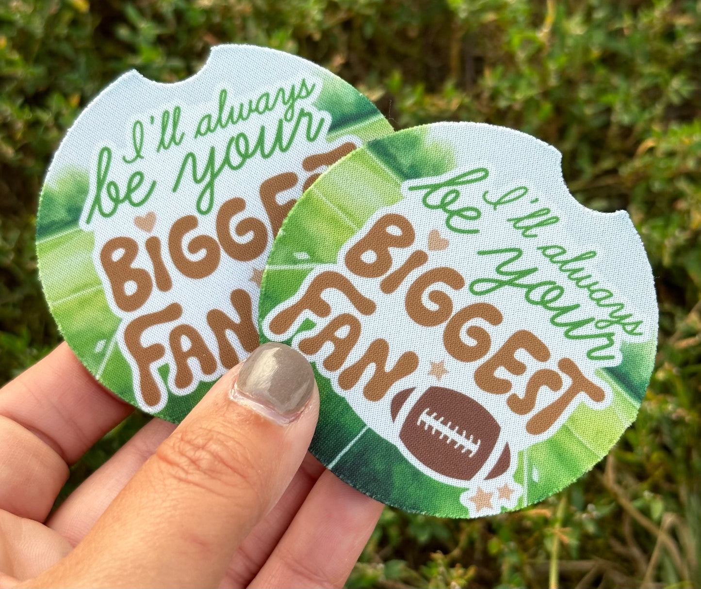 Football Biggest Fan Car Coasters