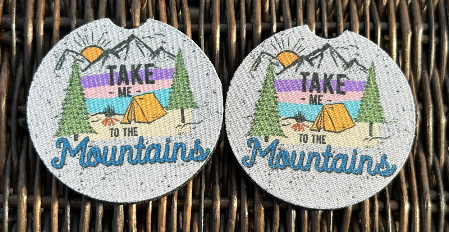Take Me To The Mountains Car Coasters