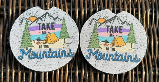 Take Me To The Mountains Car Coasters