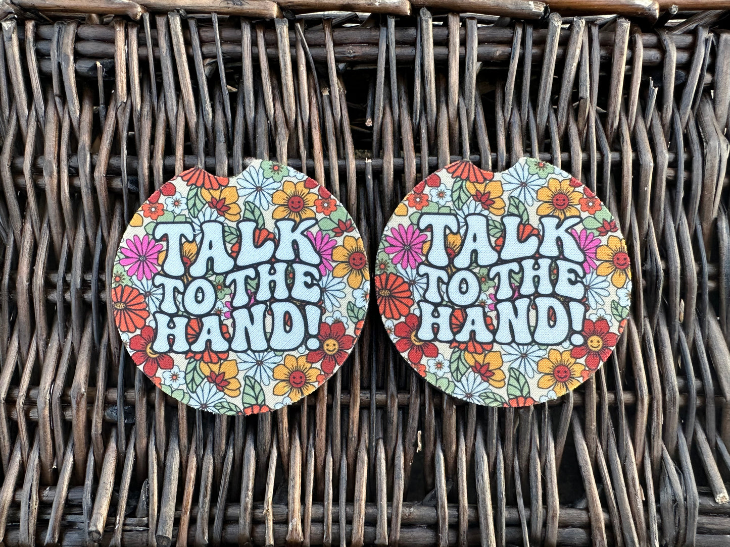 Talk To The Hand Car Coasters