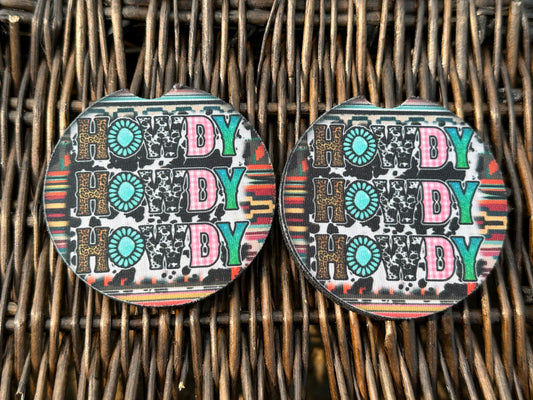 Howdy Car Coasters