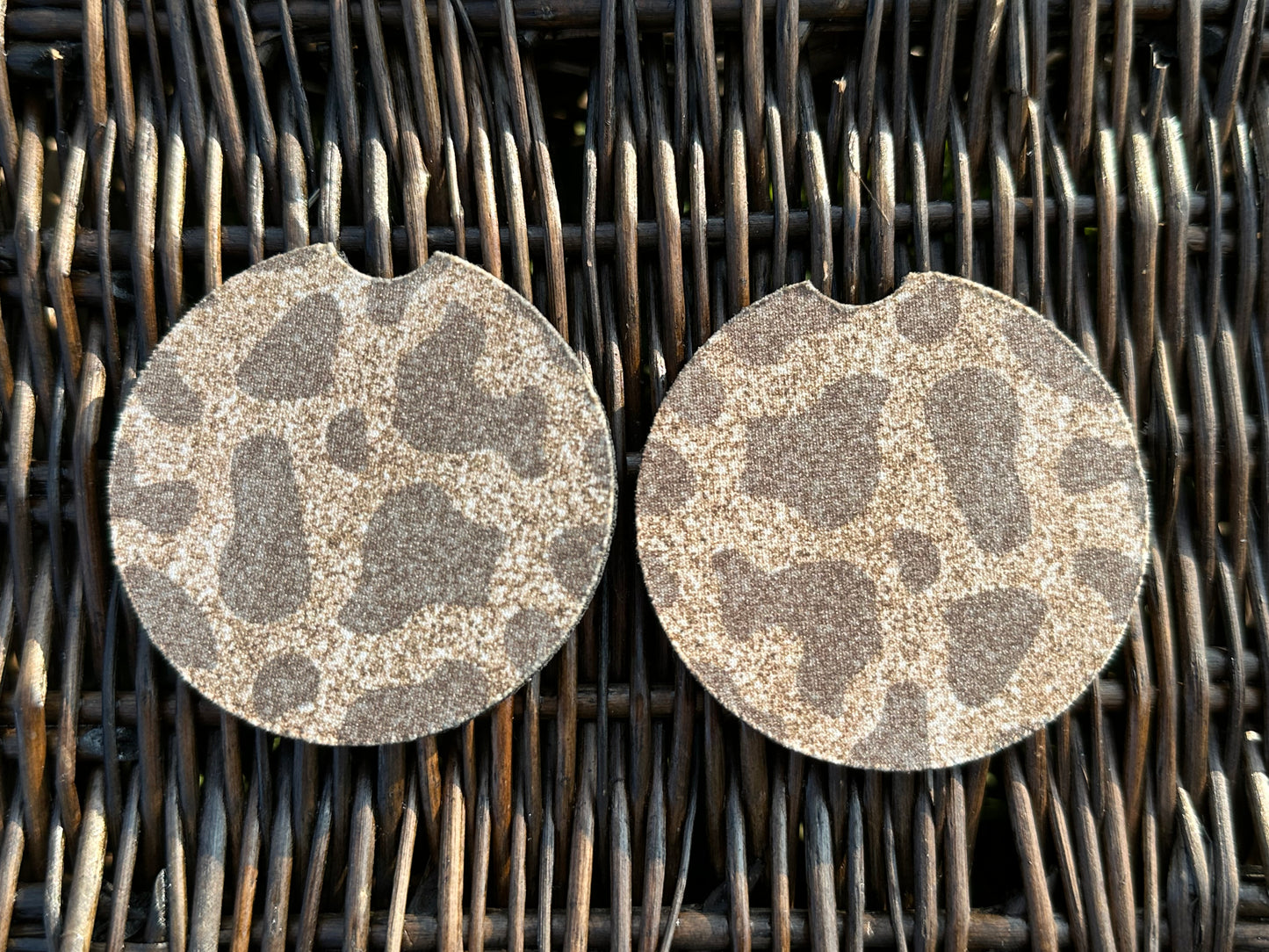 Gold Animal Print Car Coasters