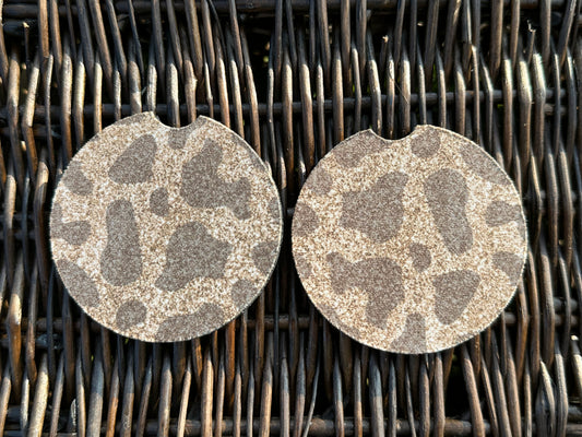 Gold Animal Print Car Coasters
