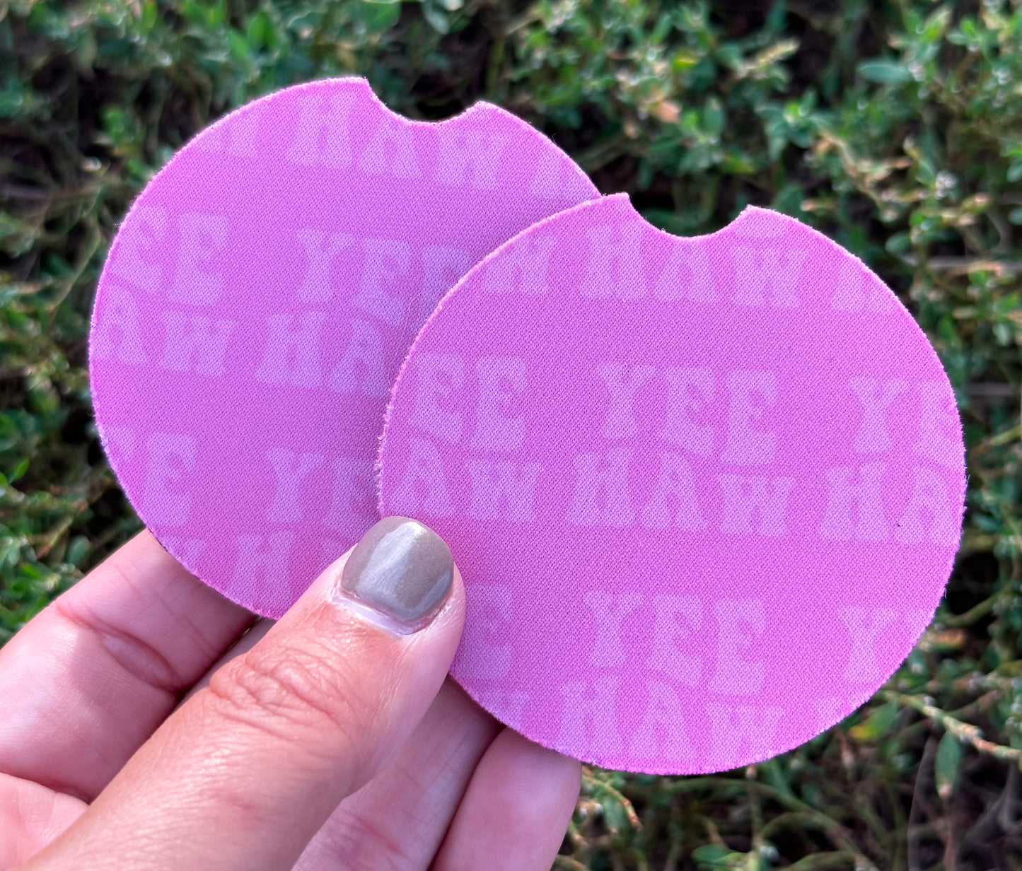 Pink Yee Haw Car Coasters