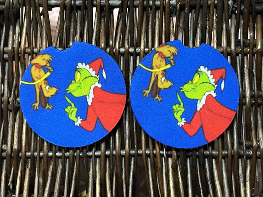 Green Guy (Blue) Car Coasters