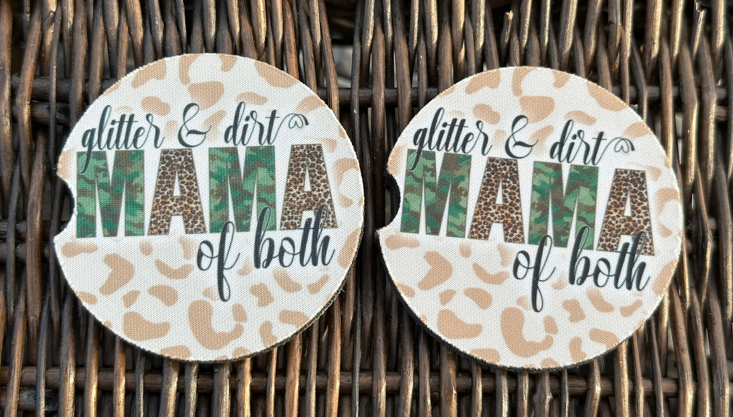 Glitter & Dirt Mama Car Coasters