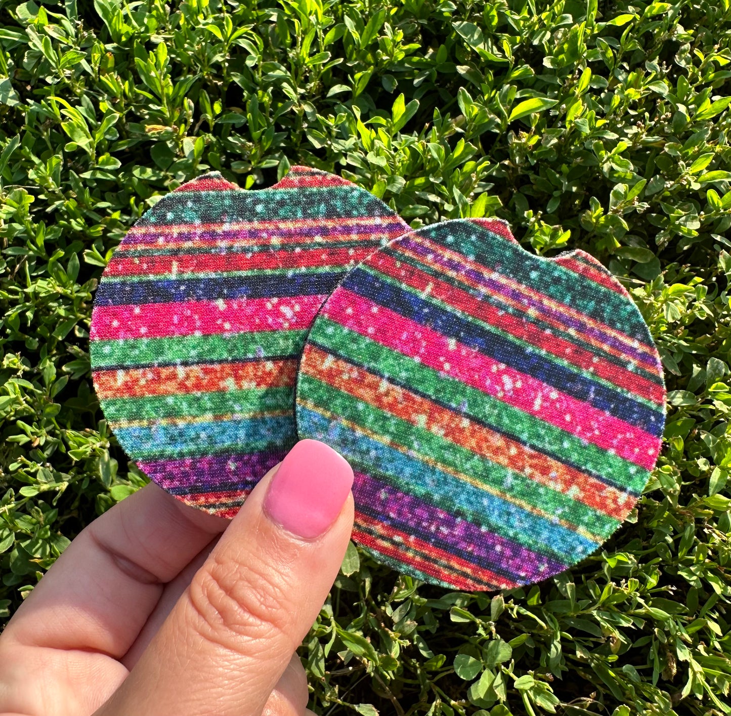 Glitter Serape Car Coasters