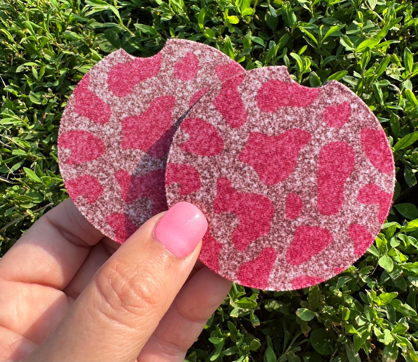 Pink & Gold Car Coasters