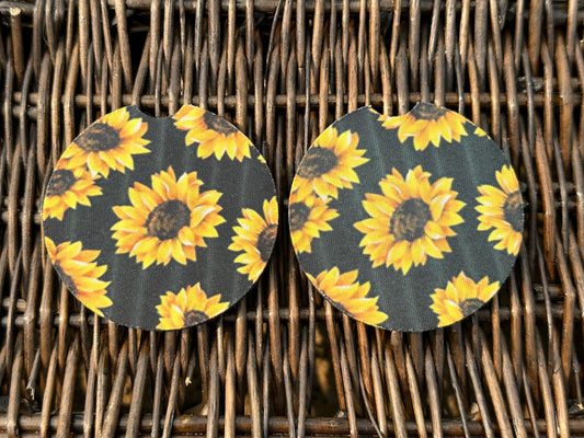 Black Sunflower Car Coasters
