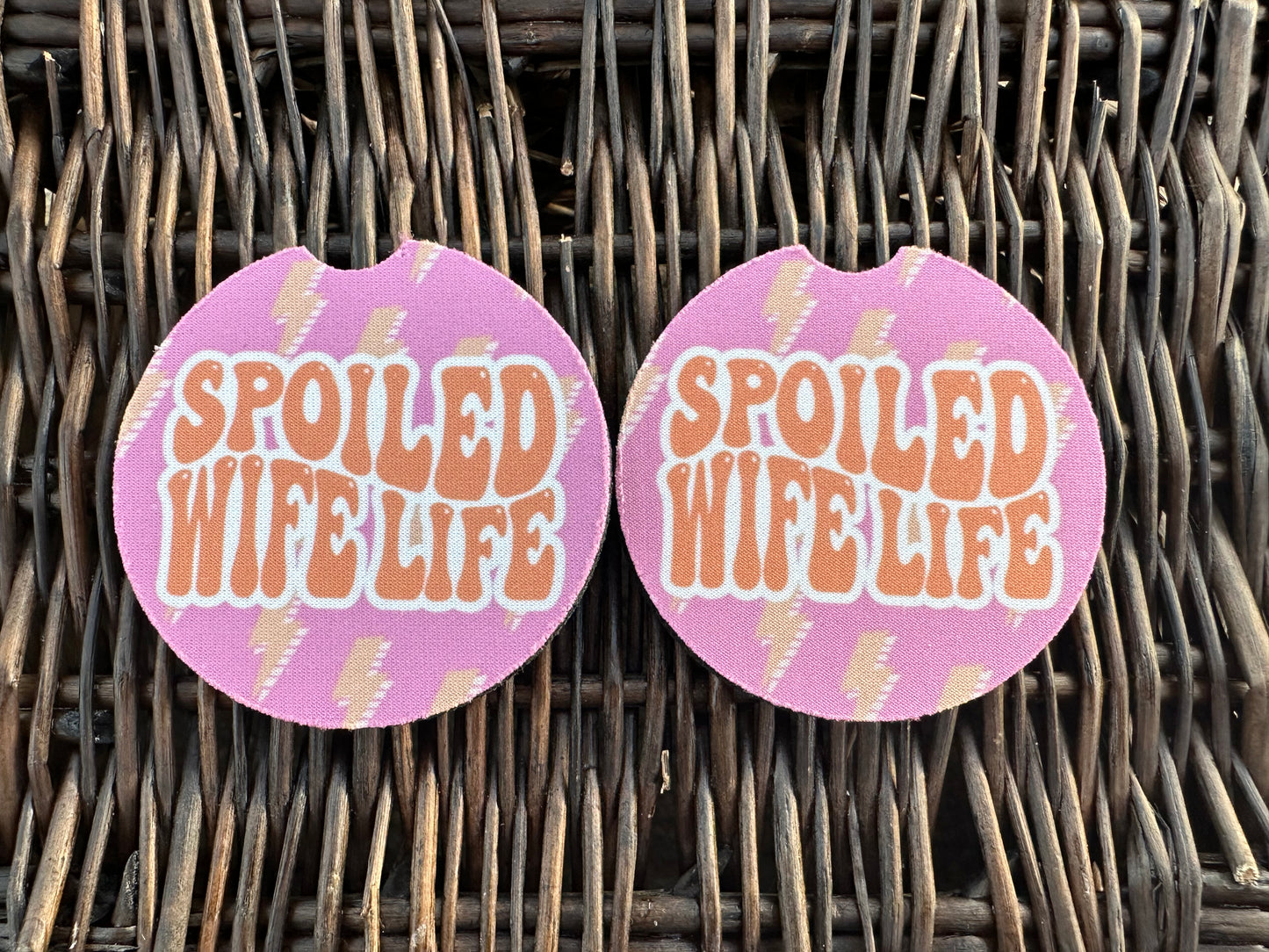 Spoiled Wife Life Car Coasters