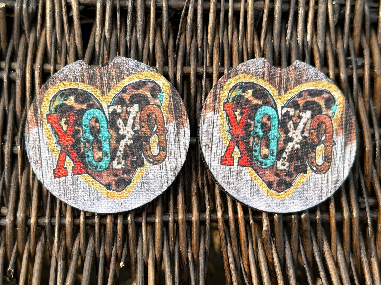 XOXO Heart Car Coasters