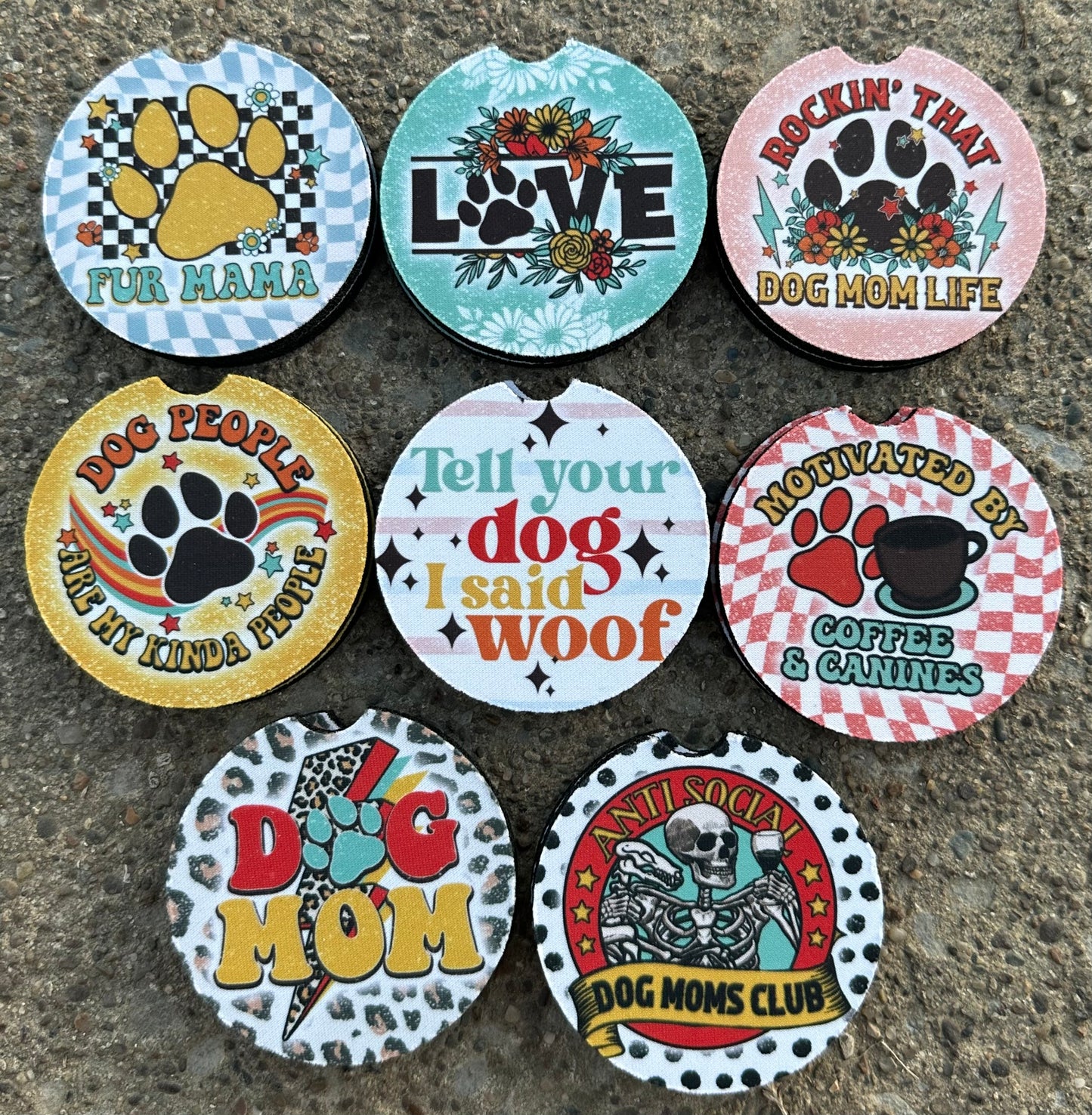 Dog Mama Car Coaster Bundle (8)